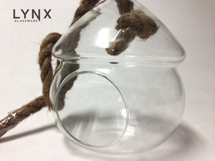 lynx-neptune-แจกันแขวน-terrarium-ทรงหัวเห็ด-เนื้อใส-พร้อมเชือกเส้นใหญ่-ใส่ดอกไม้-มีให้เลือก-2-ขนาด