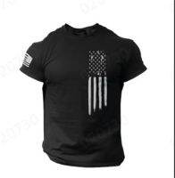 New wshi AliExpress EBAY mens printed T-shirt American flag to make old mens crew neck short sleeve T-shirt men