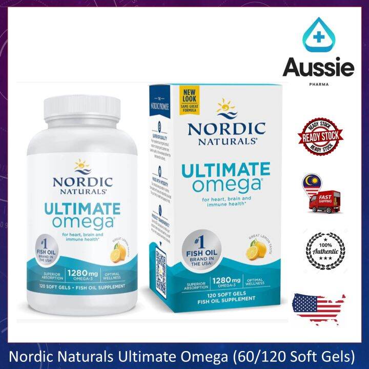 NORDIC NATURALS Ultimate Omega 1280mg Omega 3 (60/120 Soft Gels) | Lazada