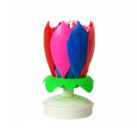 Musical Candle Double Layer Lotus Birthday Party Blossom Electronic Singing Lotus Lamp Creative Artistic Taper And Candle