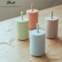 New Multi Color High Cylinder Safety Silicone Cup With Straw And Cup Cover Size 12.5cmx6.4cm