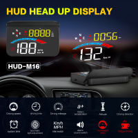 Universal M16 GPS OBD2 HUD หัวรถ Up Display ความเร็วโปรเจคเตอร์สัญญาณเตือนภัยสถานที่แล้วการใช้งานเชื้อเพลิงอุณหภูมิ KMH/KPM