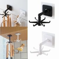 360 Degrees Rotatable Kitchen Hook Wall Door Hook For Storage Spoon Hanger Self Adhesive Multi-Purpose Hooks Organizer Accessory