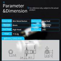 Hot Selling 1 PCS,8Mm Panel Hole,Metal Push Button Switch,Mini Round,Momentary / Locking,High Head 2 Pin,Electrical Equipment,1NO,3A 250VAC