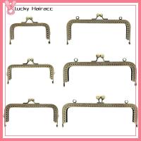 LUCKY HAIRACC โลหะสำหรับตกแต่ง กรอบเข็มกลัดรูปจูบ กระเป๋าฮาร์ดแวร์ วินเทจ กรอบเข็มกลัดกระเป๋า มินิมินิ ตะขอเกี่ยวกระเป๋า งานฝีมือดีไอวาย