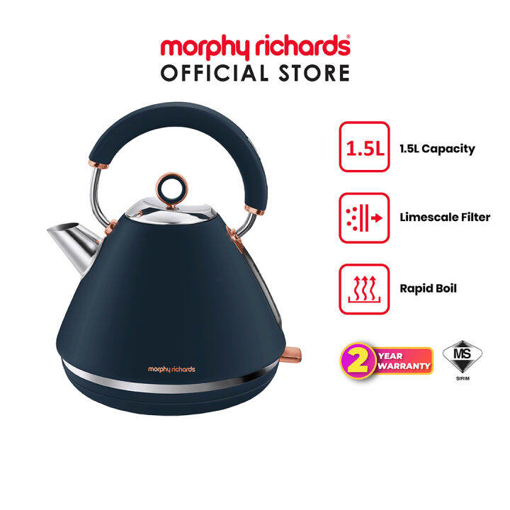 Morphy Richards Accents Pyramid Kettle 1.5L (Midnight Blue) 102039 Lazada