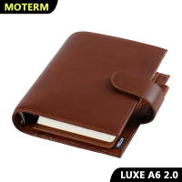 Moterm Full Grain ผักดำขำหนัง Luxe 2.0 A6แหวน Planner 30มม. แหวน Binder Notebook Diary Agenda Organizer