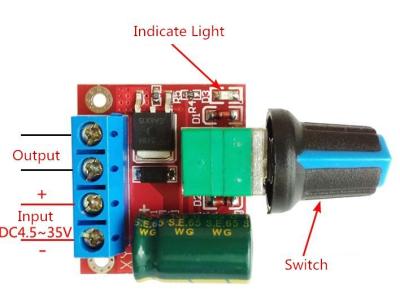 DC 6V 35V DC 5A 90W PWM Motor Speed Controller Regulator Adjustable Variable Speed Control With Potentiometer Switch