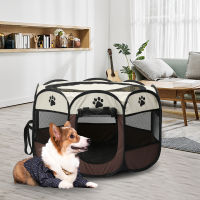 Portable Cage Folding Tent Outdoor Dog House Octagon Cage For Cat Indoor Playpen Puppy Cats Kennel Easy Operation