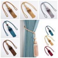 FANTASIES Tassels Tasseback ม่านฟรีไม่ต้องติดตั้งเส้นด้ายโพลีเอสเตอร์ที่ผูกพู่ผ้าม่านที่หลากหลายลวดทองลูกบอลแบบแขวนผ้าม่าน Aksesoris Gorden สายรัดบอลเทนนิส