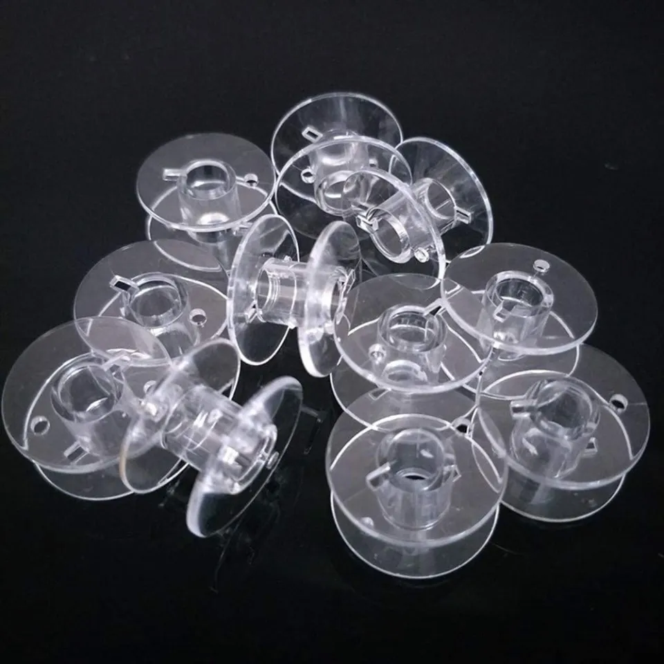 25/50pcs Transparent Color Empty Bobbins Plastic Spools Sewing