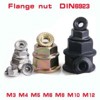 [A TOOL] 5 50pcsM2.5M4 M5M8m12เหล็ก Withzinc หรือสีสังกะสี A2 70 304สแตนเลสหน้าแปลน Hex Nut