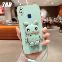 เคสโทรศัพท์มือถือ YBD สำหรับ Vivo Y93 Y95 Y91 1807 1816 1817 1811ลายการ์ตูนน่ารักพวงกุญแจกระต่ายน้อยขอบตรงนิ่มส่งสายคล้องซิลิโคน