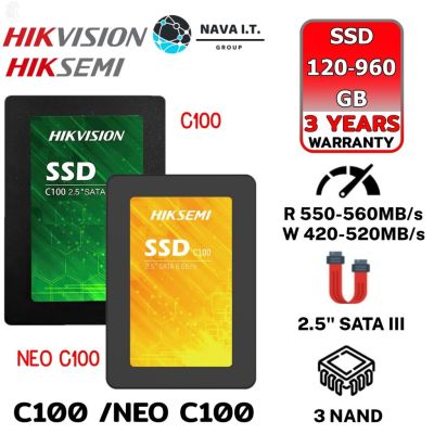 ลด 50% (พร้อมส่ง)ใส่โค้ดลด50฿"3D2L2UJU" HIKVISION HIKSEMI SSD C100 NEO C100 3D NAND Flash TLC SATA III 2.5" (เอสเอสดี) ของแท้ ประกัน3ปี(ขายดี)