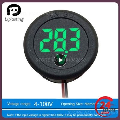 【LZ】✼  Carro Voltagem Detector Medidor de Corrente Display Digital LED Redonda Voltímetro de Dois Fios Tester Digital Painel Monitor 4-100V 1-5Pcs