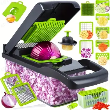 1pc Multifunctional Vegetable Chopper, 15-in-1 Onion Food Chopper,  Household Vegetable Slicer, Cutter With Container, Onion Mincer Chopper For  Kitchen, Kitchen Stuff, Kitchen Gadgets