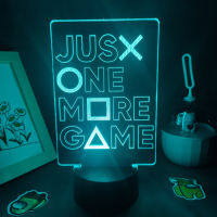 Just One More Game Gamepad Key Neon Lamps 3D Led RGB Night Lights Birthday Cool Gifts For Friends Bed Room Table Colorful Decor