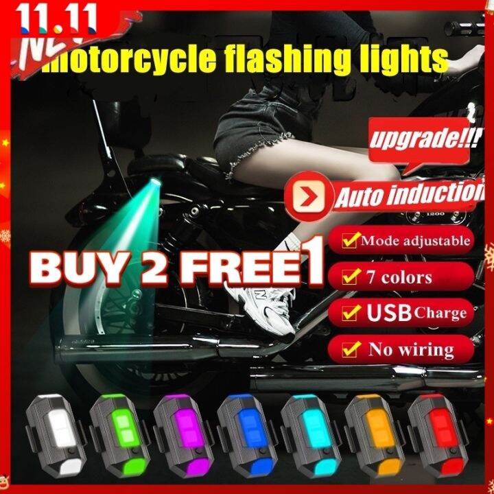 ¤♟ 【BUY 2 FREE 1】WATERPROOF 7color Rechargeable flashing lights motorcycle bikes modified drones