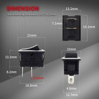 Hot Selling 5PCS KCD1-101 Mini Rocker Switch T85 2 Pin SPST Small ON Off Appliance Rocker Toggle Switch 12V 20A 120V 10A Per-Wired Black