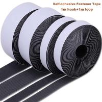 1M Strong Self-adhesive Hook and Loop Fastener Tape Adhesive Fastener Strap White Sticker Adhesive With Glue 16-110mm