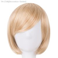 Fei-Show Bob Wig Oblique Fringe Bangs Short Wavy Blonde Black Dark Brown Light Brown Synthetic Hair Women Hairpiece Cosplay Wigs [ Hot sell ] Decoration Center