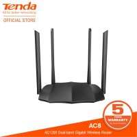 Tenda AC8 AC1200 Dual-band Gigabit Wireless Router 2.4GHz 300Mbps , 5GHz (ประกันศูนย์ไทย 5ปี)