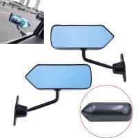 Universal Car F1 Style Carbon Look Racing Side Fender Mirror Blue Rear View Mirror