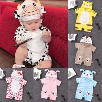 Ready Stock Baby Rompers Boy Cartoon Jumpsuit Animals Cute Hooded Clothes