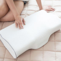 Bamboo Fibe Orthopedic Memory Foam Pillow for Neck Pain Sleeping Slow Rebound Soft Butterfly Shaped Relax Cervical For Adult