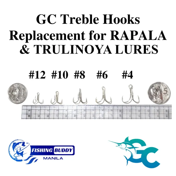 GoodCatch GC Treble Hooks Replacement for RAPALA and TRULINOYA lures