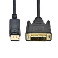 พอร์ตการแสดงผล Displayport ไปยัง DVI เดี่ยวสายเคเบิลเชื่อมต่อแบบ DP ไปยัง DVI-D ลิงก์เดียว18 + 1สายอะแดปเตอร์สำหรับ HP Dell จอแลปท็อปคอมพิวเตอร์ Asus