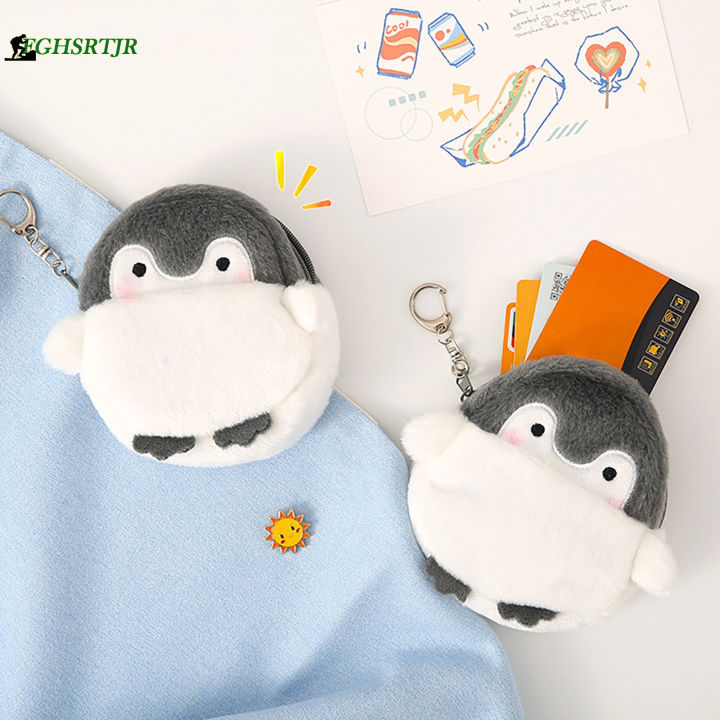 โซ่-dompet-koin-รูปเพนกวินน่ารักกุญแจที่ใช้งานได้จริงไอเดียของขวัญถุงซิปเก็บของสำหรับคนที่คุณรัก