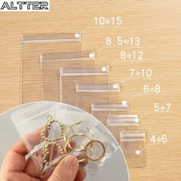 5/10pcs PVC Self Sealing Frosted Plastic Jewelry Zip Lock Bags Thick Clear  Ziplock Earrings Packaging Reclosable Storage Pouches