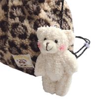 1pcs kawaii Cartoon Plush Bear Keychain Pompom Trinket Toys for Kids Plush Toy Girl Bag Car Key Ring Phone Pendant Jewelry Toy