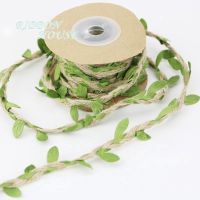 ❀✆▽ (5meters/rolll)Leaf flax rope flowering hazelnuts with green leaves Home gardening ribbon rope Chain