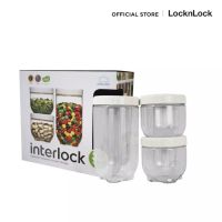 พร้อมส่ง LocknLock เซตกล่องเอนกประสงค์ Pocket Storage Interlock 3 ชิ้น รุ่น INL301S1