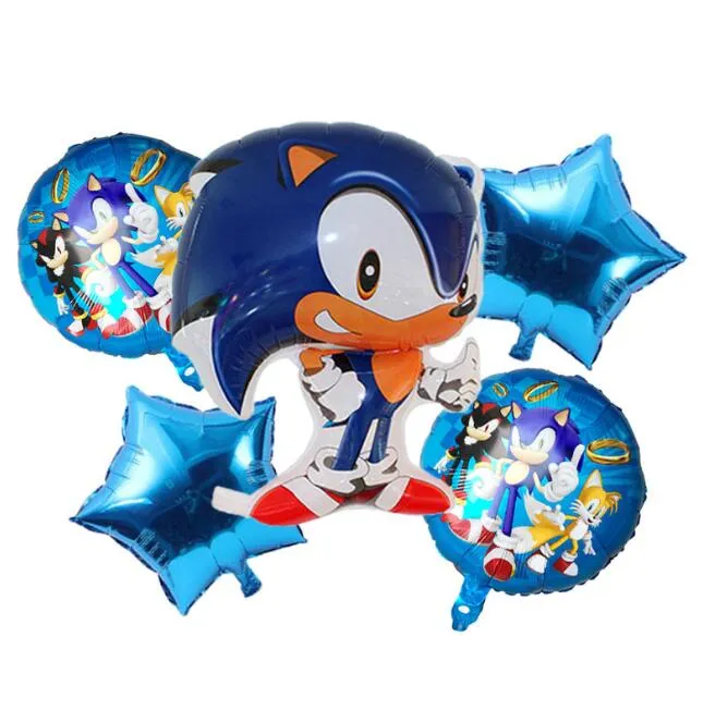 5Pcs Sonic theme party balloons the Hedgehog Aluminum Film Balloon 18 inch  Round foil Balloon Cartoon Game Toy Balloons Birthday Balloon | Lazada PH