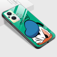 PMP Handphone สำหรับ OPPO Reno 8 Reno8 4G Reno8 Z 5G Vivo Y77 5G ปลอกการ์ตูนสำหรับหญิง Micky Minie Donad Duck Pooh Bear Glossy Case กระจกนิรภัยฝาหลังปลอก