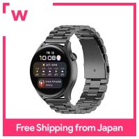 สำหรับ Garmin Forerunner 265/965/Huawei นาฬิกา GT3 46Mm/3/3 Pro 22Mm Huawei นาฬิกา GT 46Mm /Gt 2 46Mm /Gt เหล็กสแตนเลสเกรดสูงสามารถปรับได้นาฬิกา Huawei สไตล์ธุรกิจ2 Classic/ 2 Pro สายอะไหล่ (สีดำ)