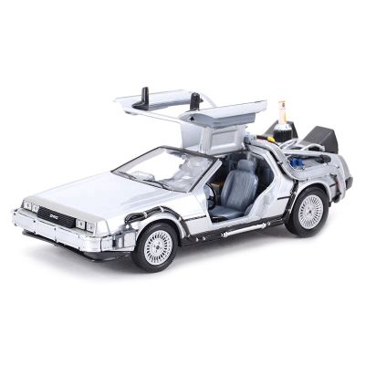Welly 1:24 DMC-12 DeLorean Time Machine Back to the Future Car Static Die Cast Vehicles Collectible Model Car Toys Toys