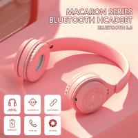 【Undine earphone】KINGSTAR Macaron สีหูฟังไร้สายบลูทูธ V5.0กีฬาหูฟังรองรับการ์ด TF สำหรับโทรศัพท์พีซีเพลงหูฟังเล่นเกม