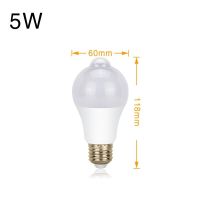 【Be worth】 Potsland Pakistan หลอดไฟเซนเซอร์ตรวจจับการเคลื่อนไหว5W 7W 9W 12W AC 85-265V หลอดไฟ LED E27สำหรับบันไดบ้าน LED Bombillas สีขาวนวล