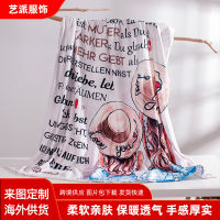 Spot parcel post Factory in Stock Cartoon Dorm Air Conditioning Blanket Printing Flannel Blanket Thick Warm Sofa Blanket Wholesale
