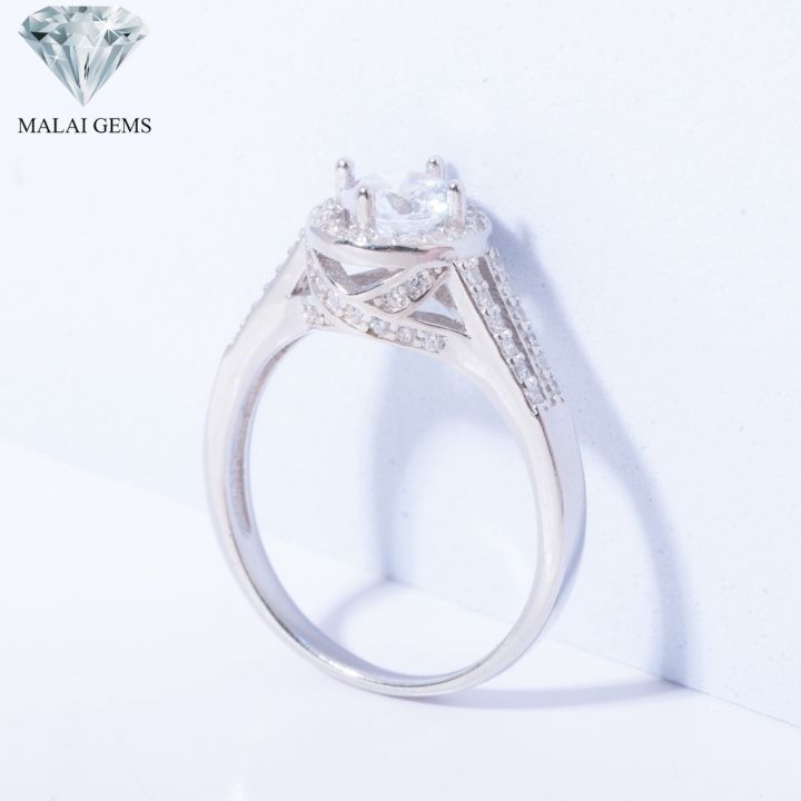 malai-gems-แหวนเพชร-แหวนhalo-เพชรล้อม-เงินแท้-925-เคลือบทองคำขาว-ประดับเพชรสวิส-cz-รุ่น-071-1rl62540-แถมกล่อง-แหวนเงินแท้-แหวนเงิน-แหวน