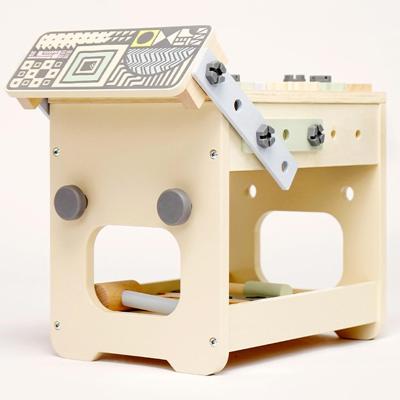 ชุดเครื่องมือเด็ก Dolity กล่องสกรูไม้ชุดม้านั่งทำงานของเล่นไม้เล่นสมมติแบบ DIY ที่สร้างสรรค์มัลติฟังก์ชั่ของเล่นก่อสร้าง DIY สำหรับกลางแจ้ง