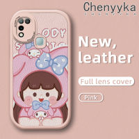 เคส Chenyyyka สำหรับ Infinix Hot 10 Play เคส X688C ลายการ์ตูนน่ารักเมโลดี้เด็กผู้หญิงดีไซน์ใหม่เคสหลังฝาปิดซิลิโคนนุ่มเคสใส่โทรศัพท์หนังฝาปิดเลนส์เต็มเคสป้องกันกล้อง