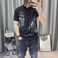 【hot seller】 Polo t-shirt mens 2023 summer new high-end solid top half-sleeved business fashion casual