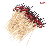 100pcs Beads Bamboo Cocktail Picks Food Sticks Disposable Toothpicks Party Club For Kitchen