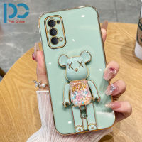 เคสโทรศัพท์ OPPO Reno Reno2 Reno2 F Reno4 4G Reno 4 Pro 4G Reno 4G Reno 4 Pro 5G Reno5 5G Reno 5 Pro Reno6 4G Reno6 5G แฟชั่นถั่วหวานหมีความแม่นยำตัวชุบโลหะหรูหราซิลิโคนนิ่มฝาครอบโทรศัพท์กล้อง