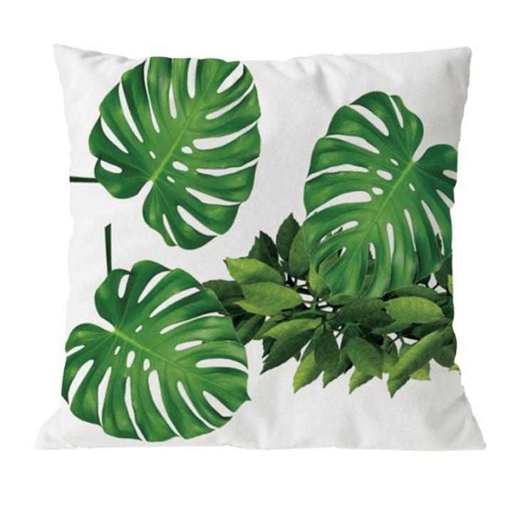 4pcs-plant-cushion-cover-tropic-tree-green-throw-pillow-cover-palm-leaf-decorative-pillows-flower-cushion-cover-45x45cm